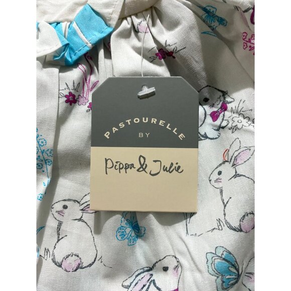 PIPPA AND JULIE Bunny Stripe Ruffle 2-Piece Dress & Bloomers Set - Picture 2 of 2